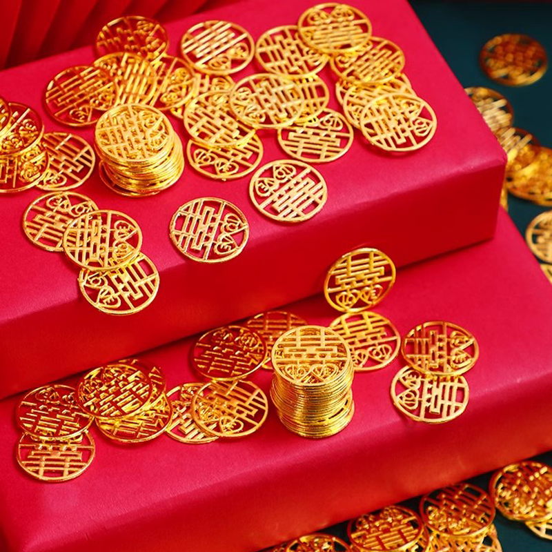 Wedding Hollow Double Happiness Coin, 1set